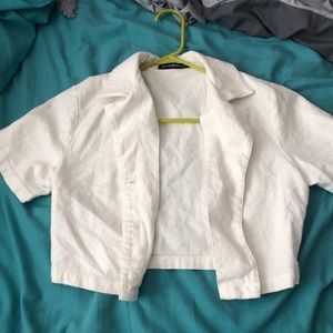 Buttoned up or throw over blouse